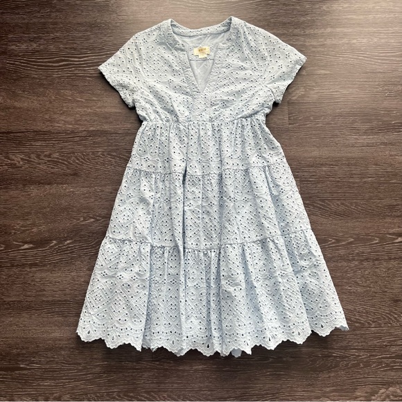 Anthropologie Maeve Harper Eyelet Babydoll Mini Dress - Picture 2 of 9